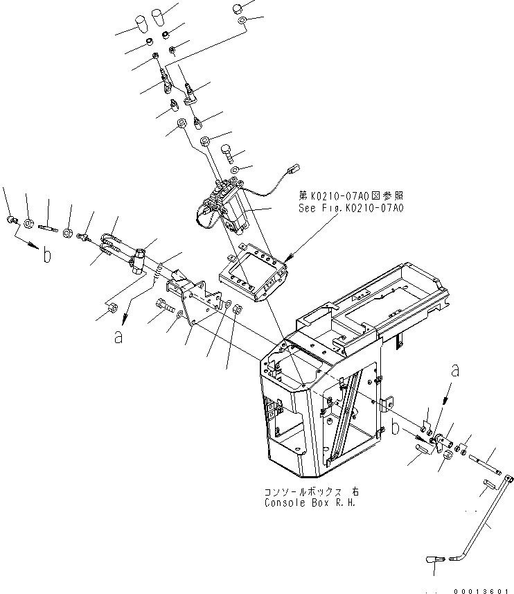 Komatsu parts book diagram for WA320-5 S/N 60001-UP: FLOOR (LOADER CONTROL) (1/2) (P.P.C VALVE AND LEVER) (2-LEVER)