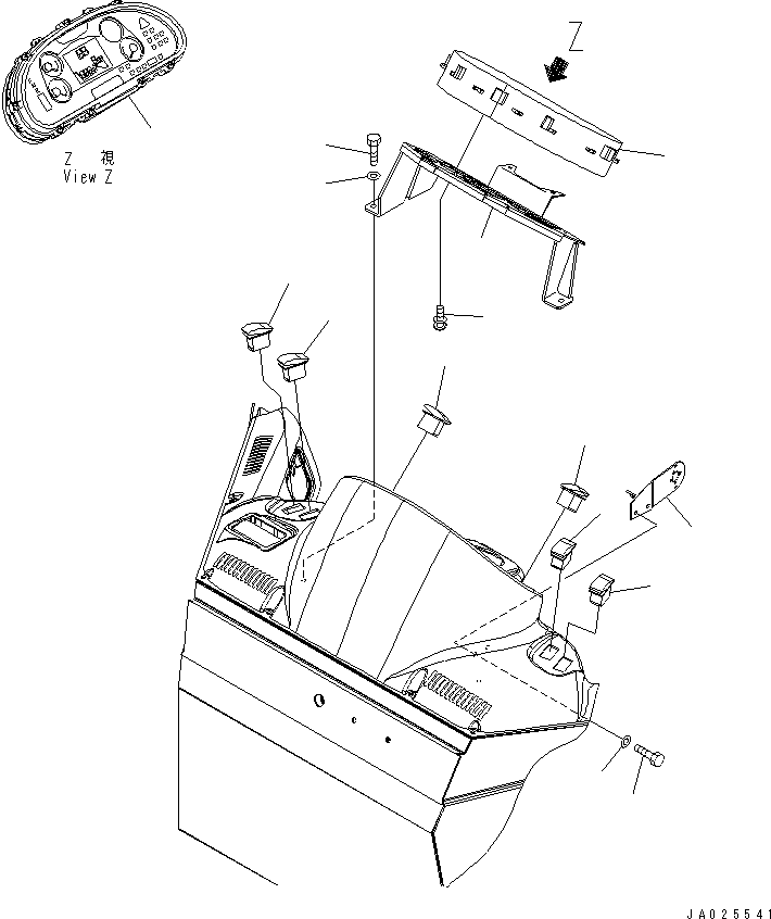 Komatsu parts book diagram for WA320-5 S/N 60001-UP: FLOOR (MAIN MONITOR) (WITH KOMTRAX)(#63001-)