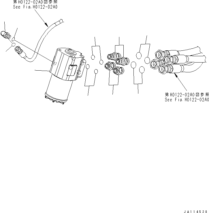 Komatsu parts book diagram for WA320-5 S/N 60001-UP: STEERING DEMAND VALVE(#63001-)