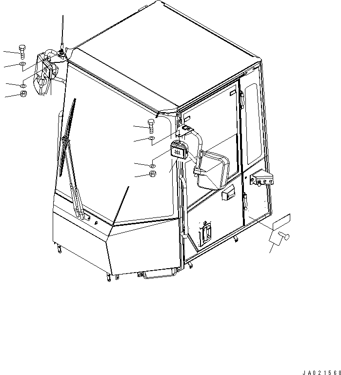 Komatsu parts book diagram for WA320-5 S/N 60001-UP: WORKING LAMP AND PLATE (FOR EXCEPT JAPAN)