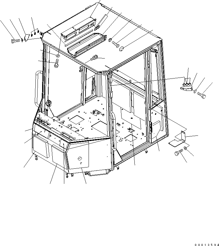 Komatsu parts book diagram for WA320-5 S/N 60001-UP: ROPS CAB (SHEET ? COVER) (FOR EXCEPT JAPAN)