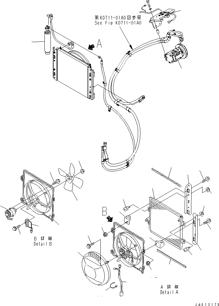Komatsu parts book diagram for WA320-5 S/N 60001-UP: AIR CONDITIONER