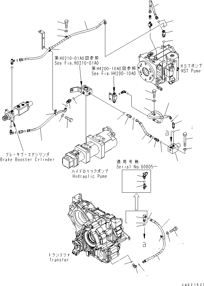 Komatsu parts book diagram for WA320-5 S/N 60001-UP: INCHING CONTROL
