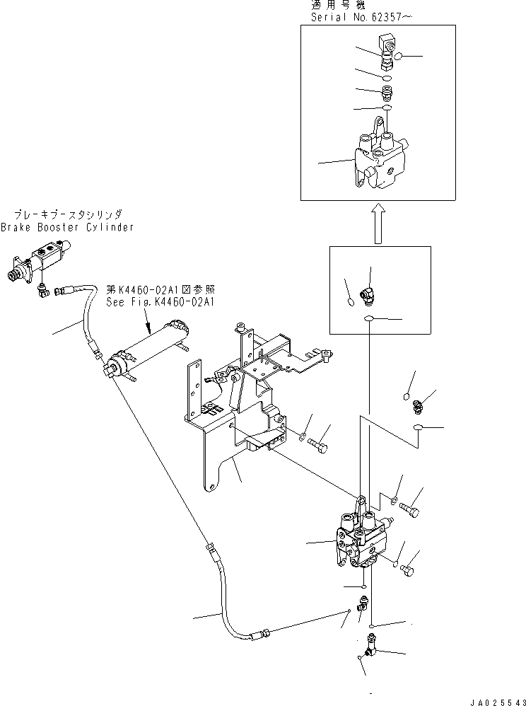 Komatsu parts book diagram for WA320-5 S/N 60001-UP: BRAKE CONTROL (CHARGE VALVE) (FOR EXCEPT JAPAN)