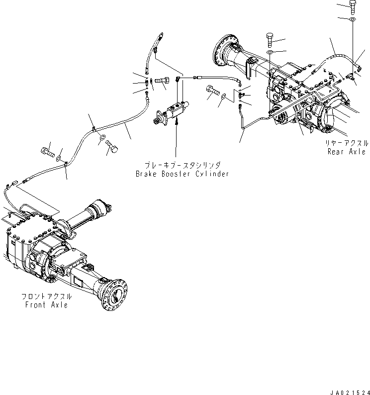 Komatsu parts book diagram for WA320-5 S/N 60001-UP: BRAKE CONTROL (BRAKE PIPING ? FAN MOTOR LINE)
