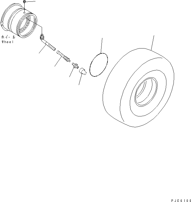 Komatsu parts book diagram for WA320-5 S/N 60001-UP: TIRE (20.5-25-16PR-L3 ? TUBELESS TIRE)