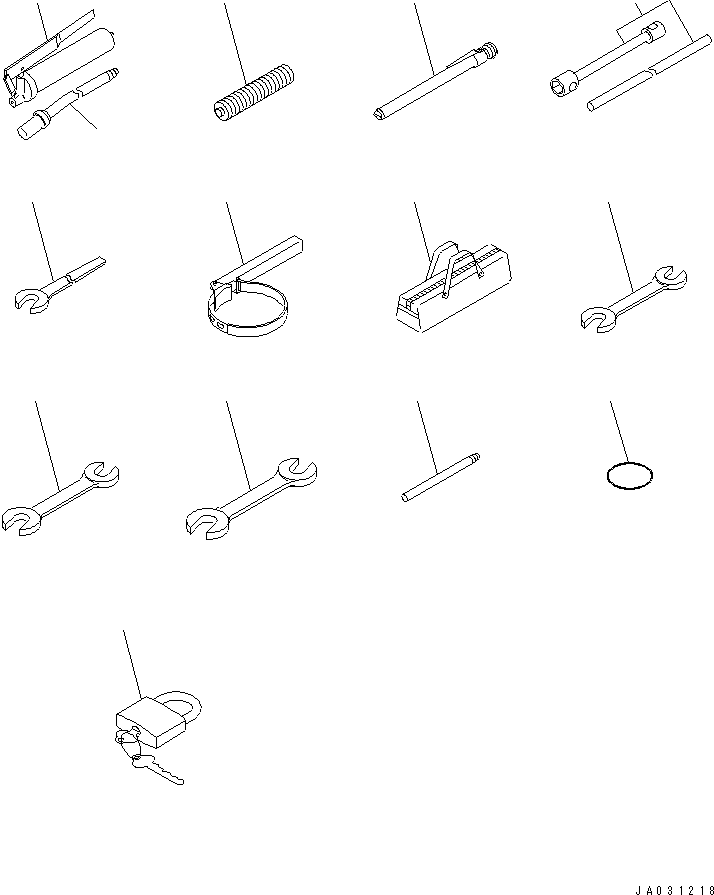 Komatsu parts book diagram for WA320-5 S/N 60001-UP: TOOL (WITH LOCK) (FOR EXCEPT JAPAN)(#62151-)