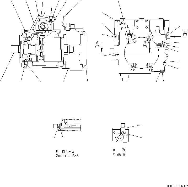 Komatsu parts book diagram for WA320-5 S/N 60001-UP: PUMP (17/17)(#60087-62461)
