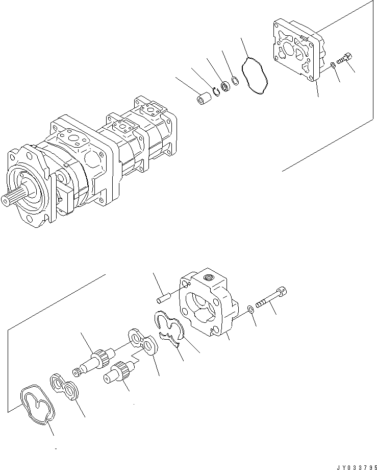 Komatsu parts book diagram for WA320-5 S/N 60001-UP: TORQUE CONVERTER AND PPC PUMP (4/4)