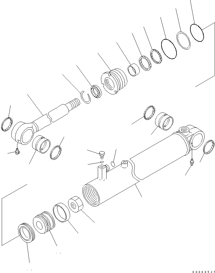 Komatsu parts book diagram for WA320-5 S/N 60001-UP: STEERING CYLINDER