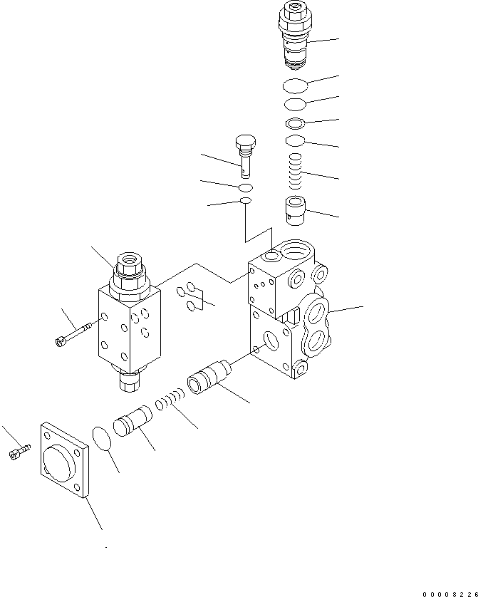 Komatsu parts book diagram for WA320-5 S/N 60001-UP: CUT-OFF VALVE