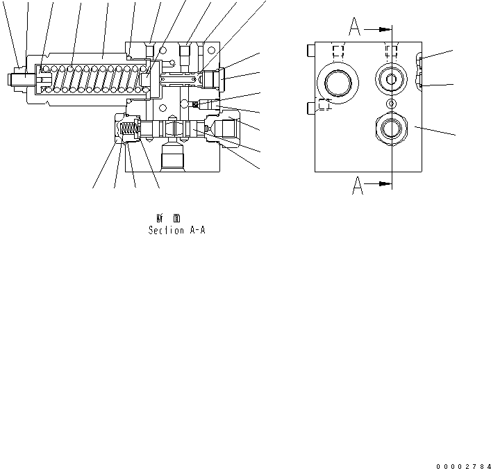 Komatsu parts book diagram for WA320-5 S/N 60001-UP: VALVE (3/4)