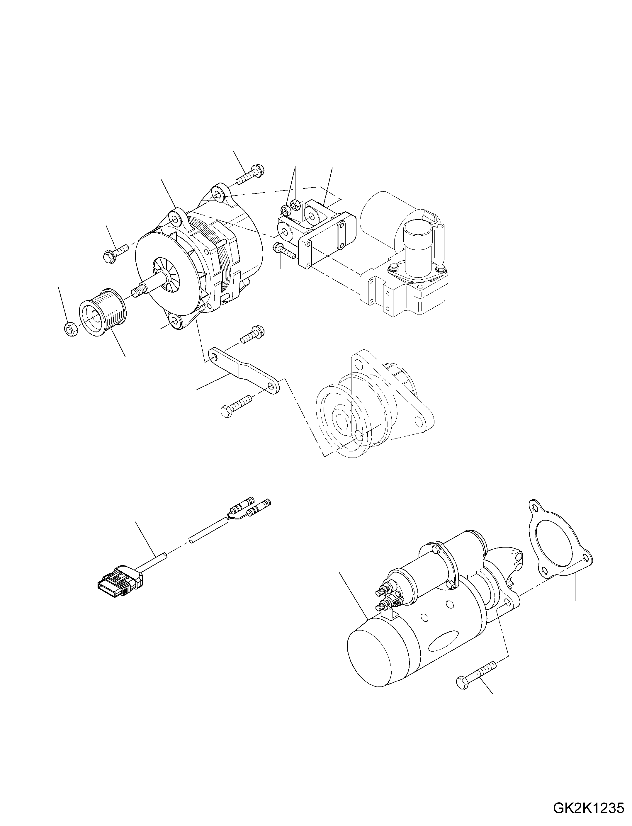Wheel Loaders Komatsu / WA320-3 S/N WA320H20051-20560(wa320_3) / ALTERNATOR AND STARTER MOTOR(03-41 : GK2K1235)