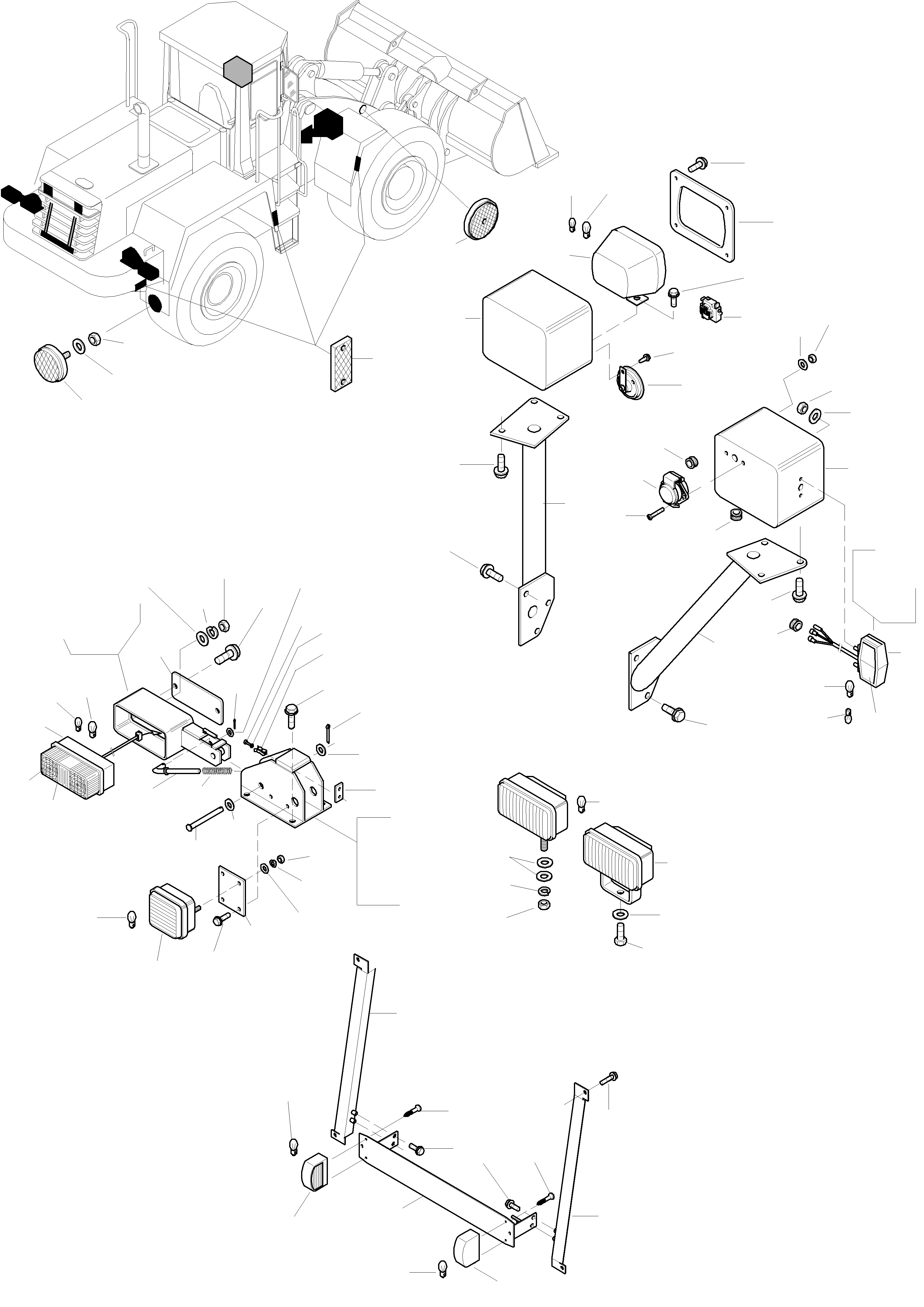 Wheel Loaders Komatsu / WA320-3 S/N WA320H20051-20560(wa320_3) / ELECTRIC SYSTEM, LIGHTING UNIT(03-56|a : K0227)