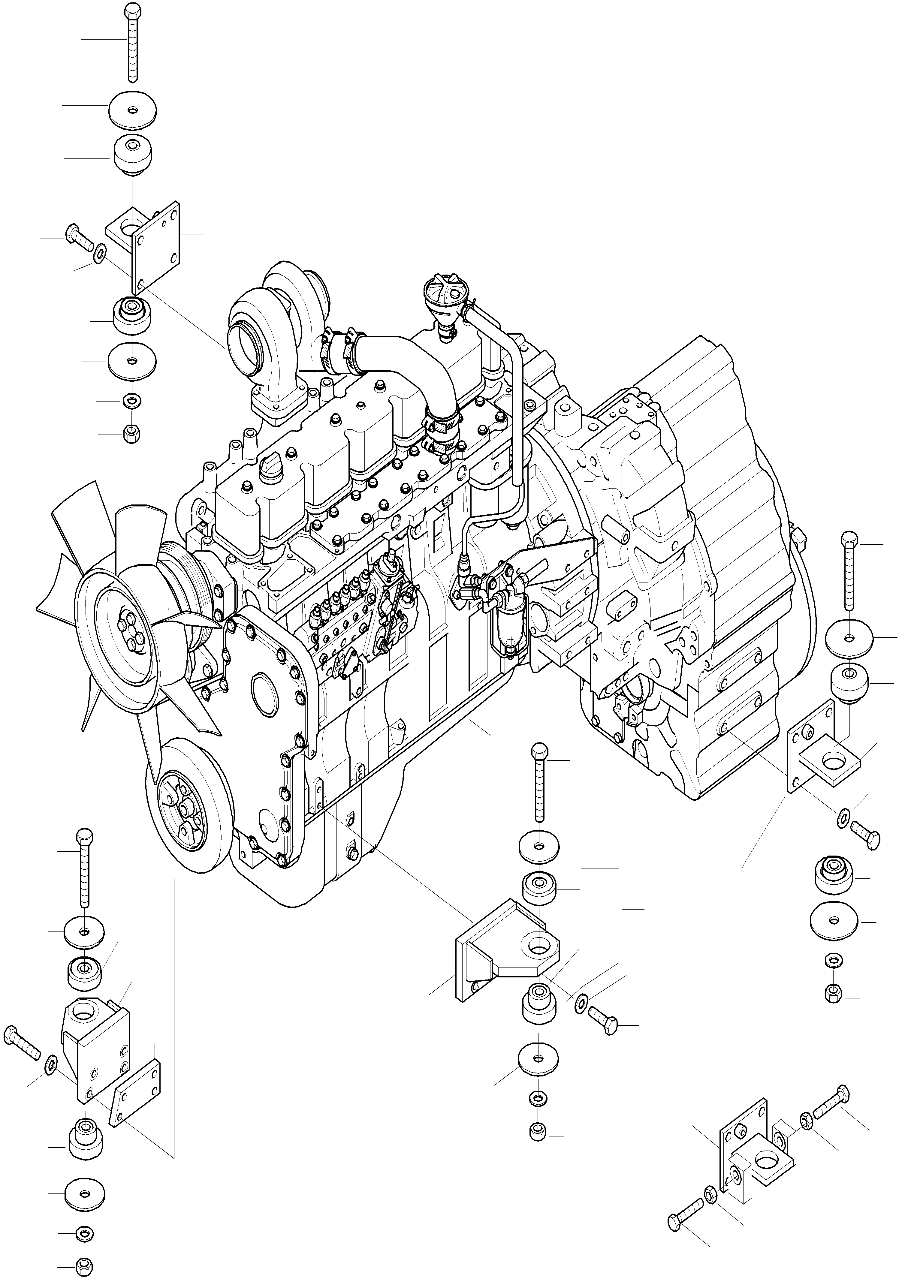 Wheel Loaders Komatsu / WA320-3 S/N WA320H20051-20560(wa320_3) / ENGINE, ENGINE MOUNTING(01-01 : K0338)