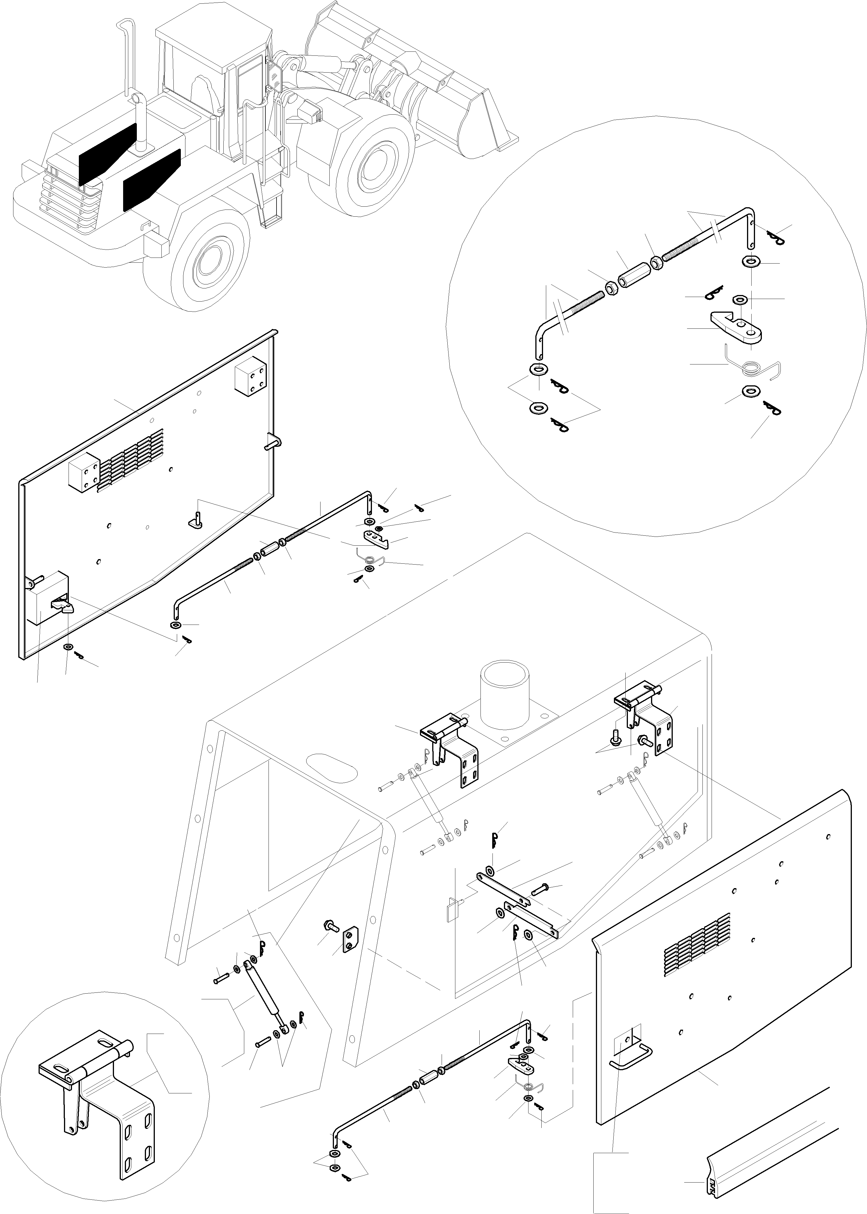 Wheel Loaders Komatsu / WA320-3 S/N WA320H20051-20560(wa320_3) / BONNET, ATTACHING PARTS(10-08 : K0446)