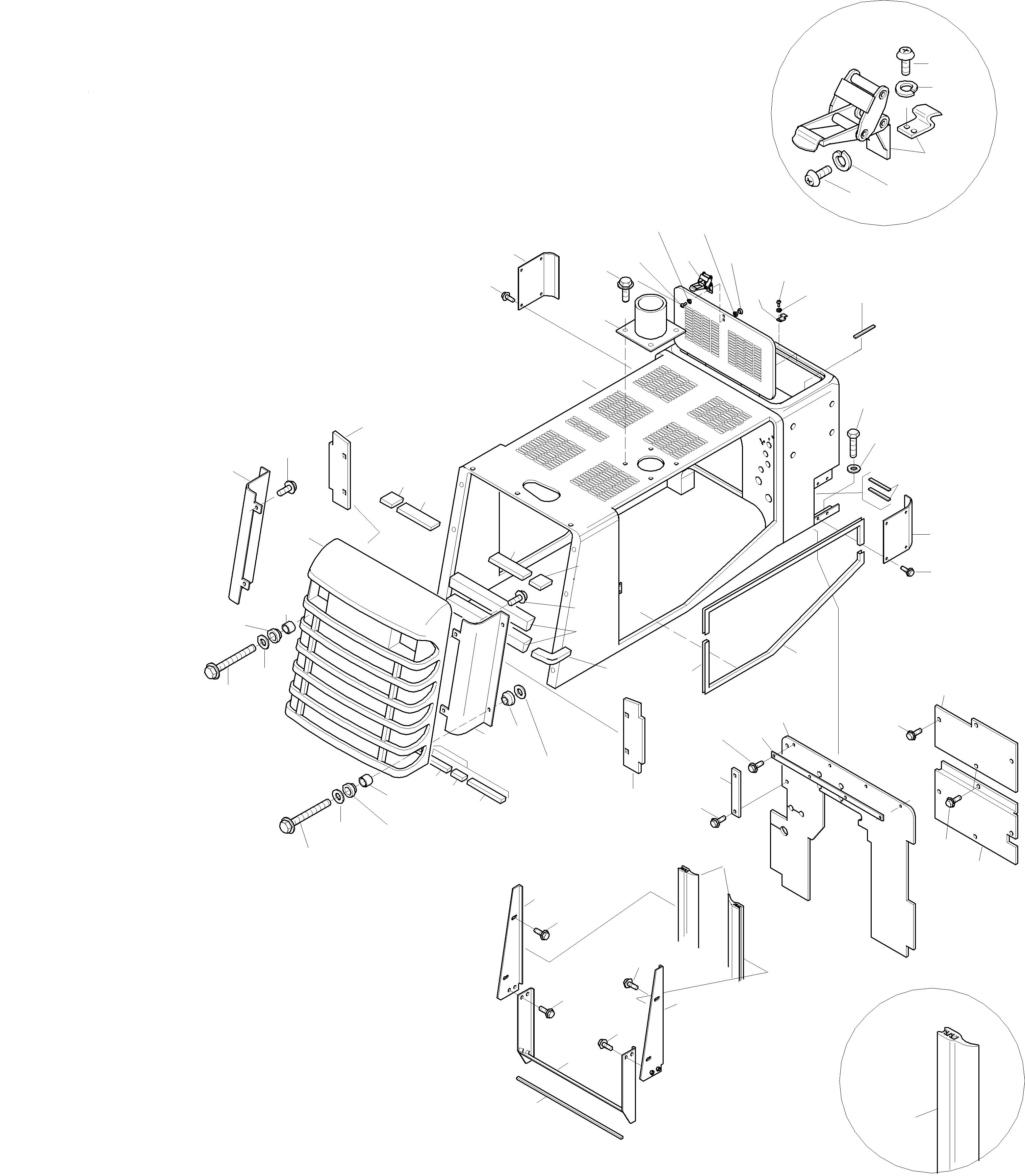 Wheel Loaders Komatsu / WA320-3 S/N WA320H20051-20560(wa320_3) / RADIATOR GUARD AND BONNET(10-15|a : K0447)