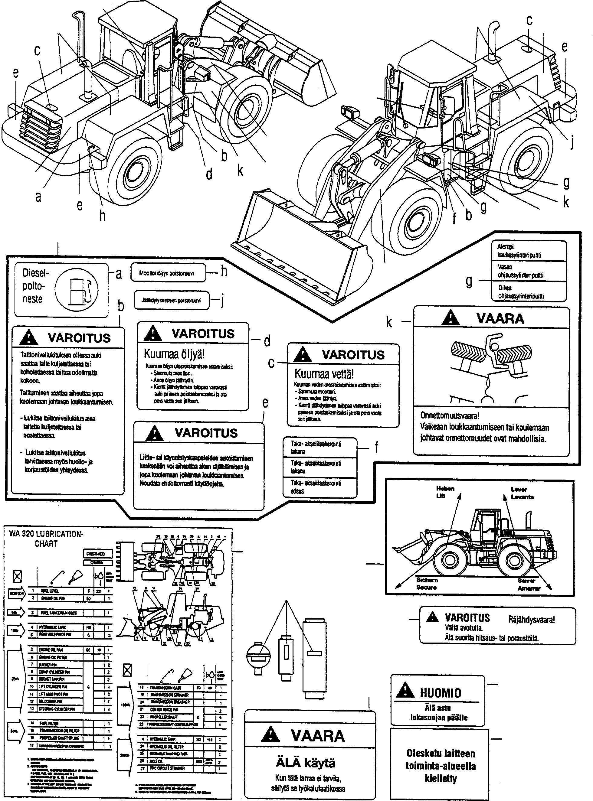 Wheel Loaders Komatsu / WA320-3 S/N WA320H20051-20560(wa320_3) / DECALS, FINNISH(12-12|a : K0584)