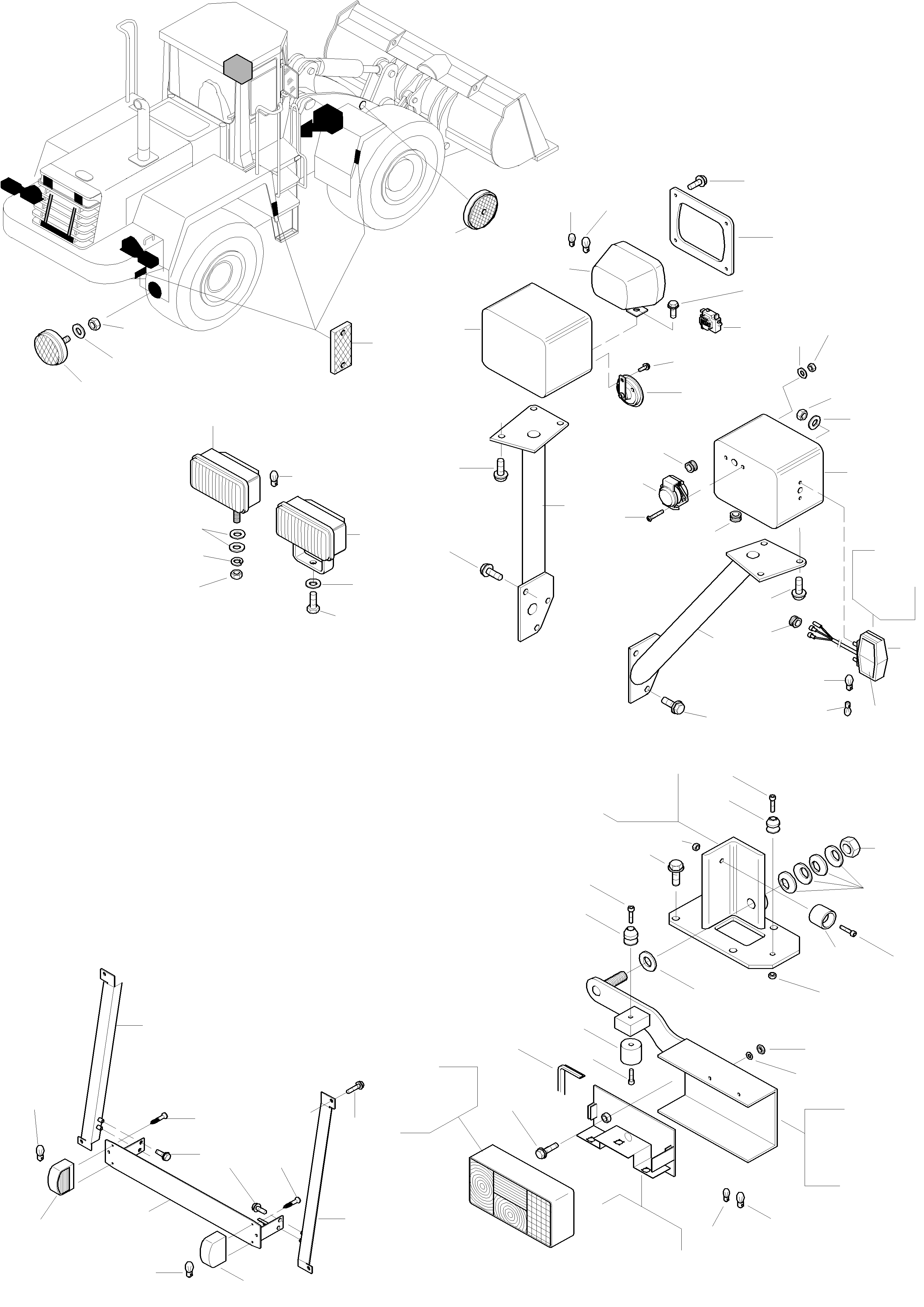 Wheel Loaders Komatsu / WA320-3 S/N WA320H20051-20560(wa320_3) / ELECTRIC SYSTEM, LIGHTING UNIT(03-56|b : K0853)