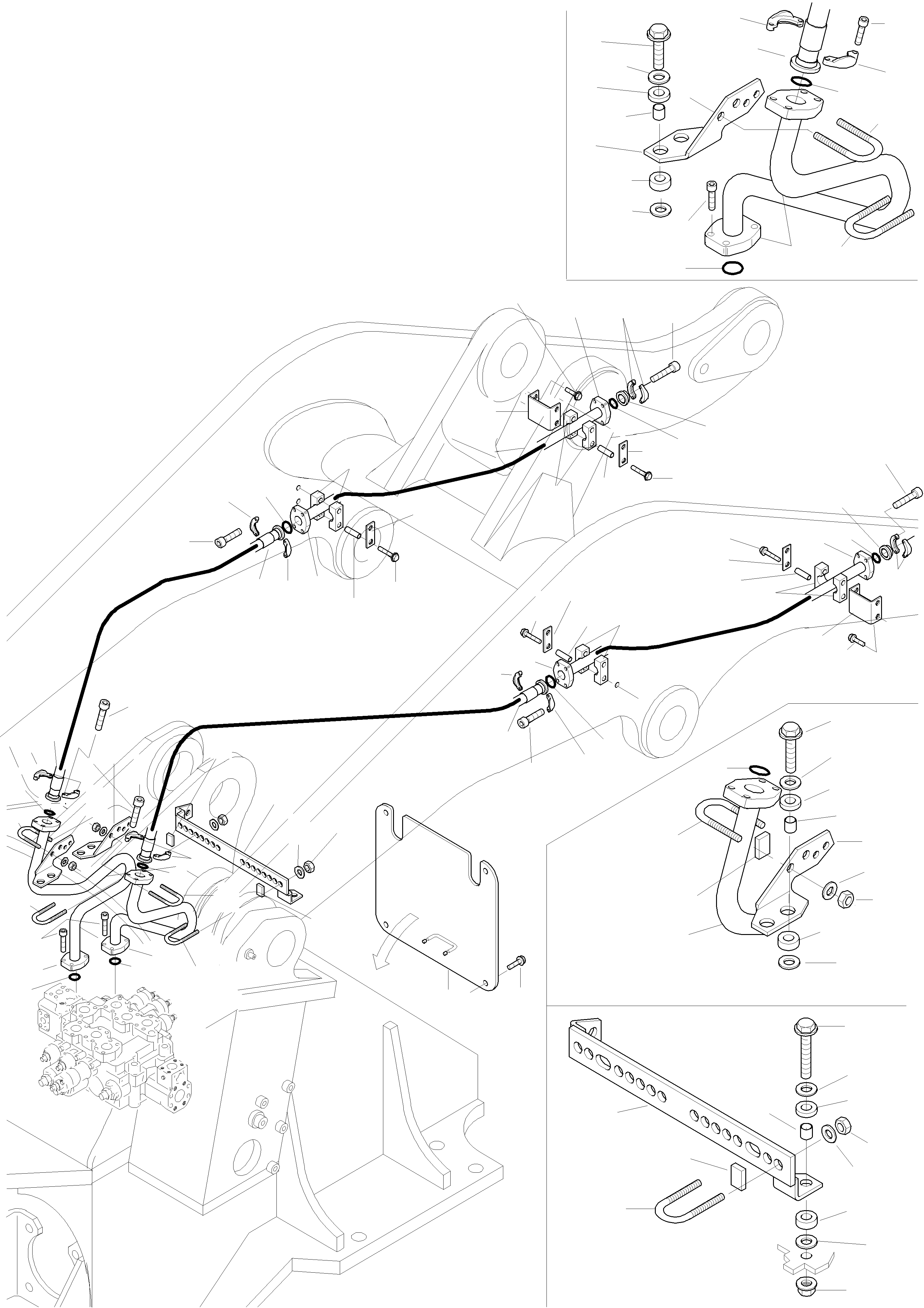 Wheel Loaders Komatsu / WA320-3 S/N WA320H20051-20560(wa320_3) / PIPINGS FOR ACCESSORY EQUIPMENT, 3 WAYS CONTROL VALVE(13-40|b : K0854)