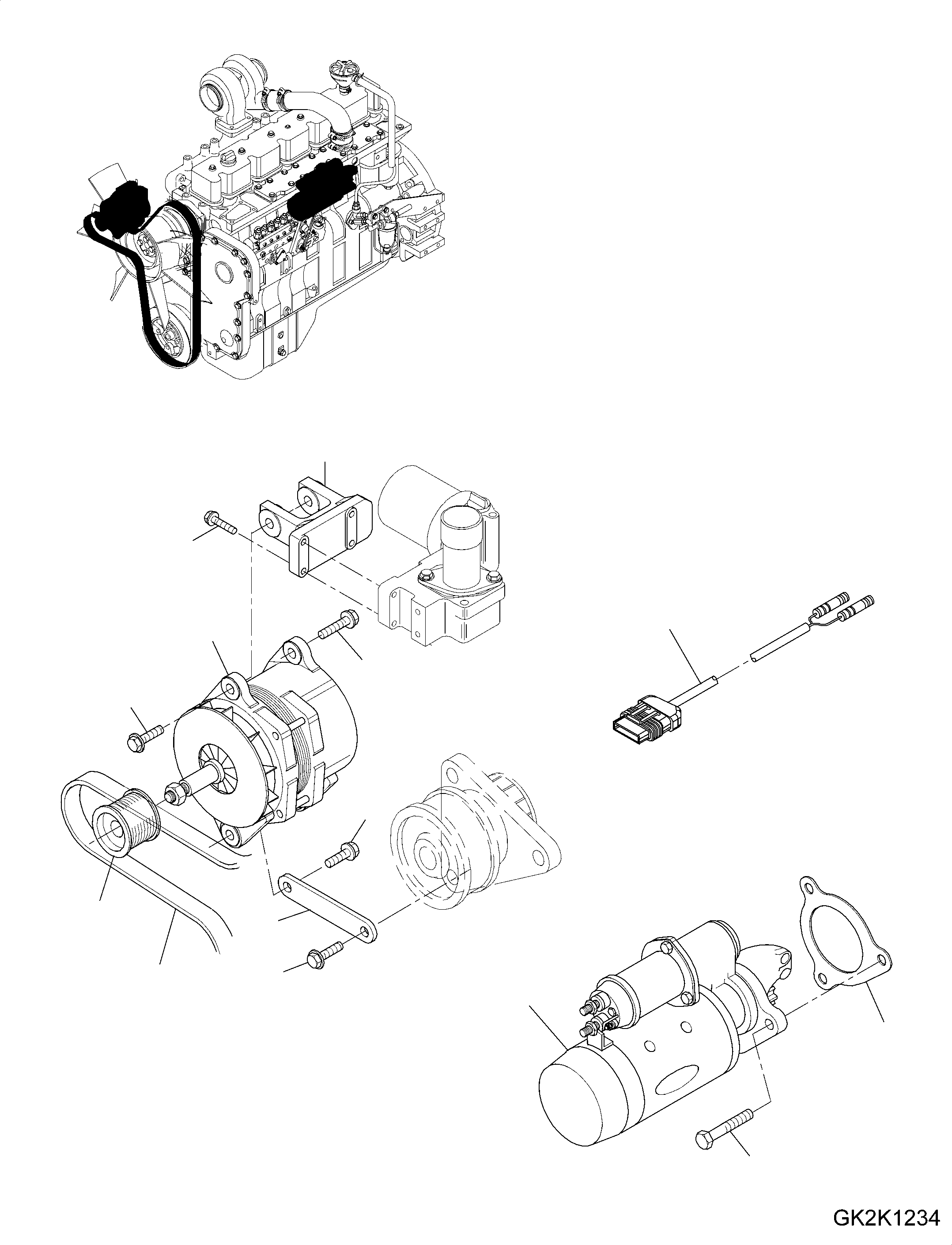 Wheel Loaders Komatsu / WA320-3 active S/N WA320H20561 - Up(wa320_3a) / ALTERNATOR AND STARTER MOTOR(03-41 : GK2K1234)