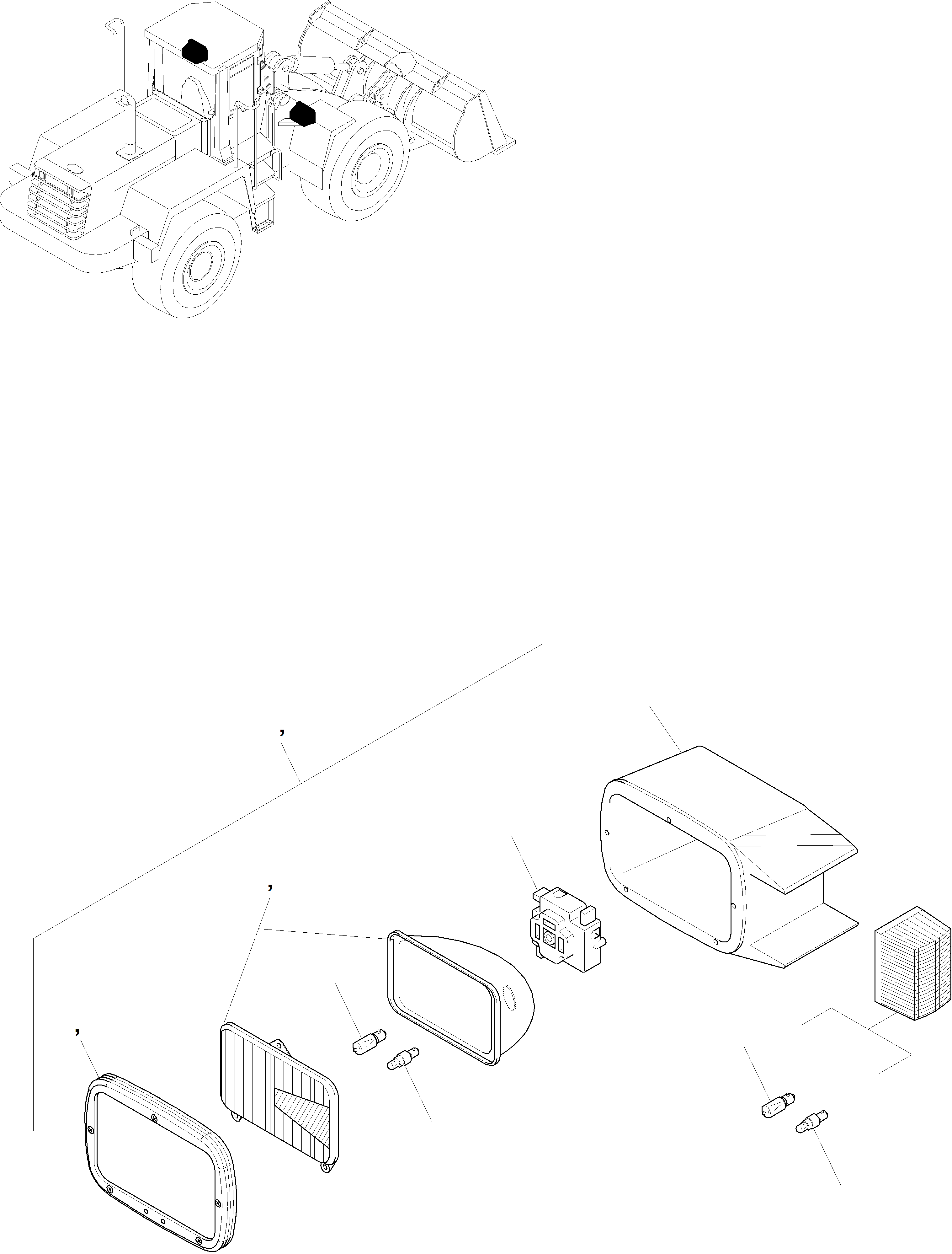 Wheel Loaders Komatsu / WA320-3 active S/N WA320H20561 - Up(wa320_3a) / ELECTRIC SYSTEM, LIGHTING UNIT(03-56|b : K1021)