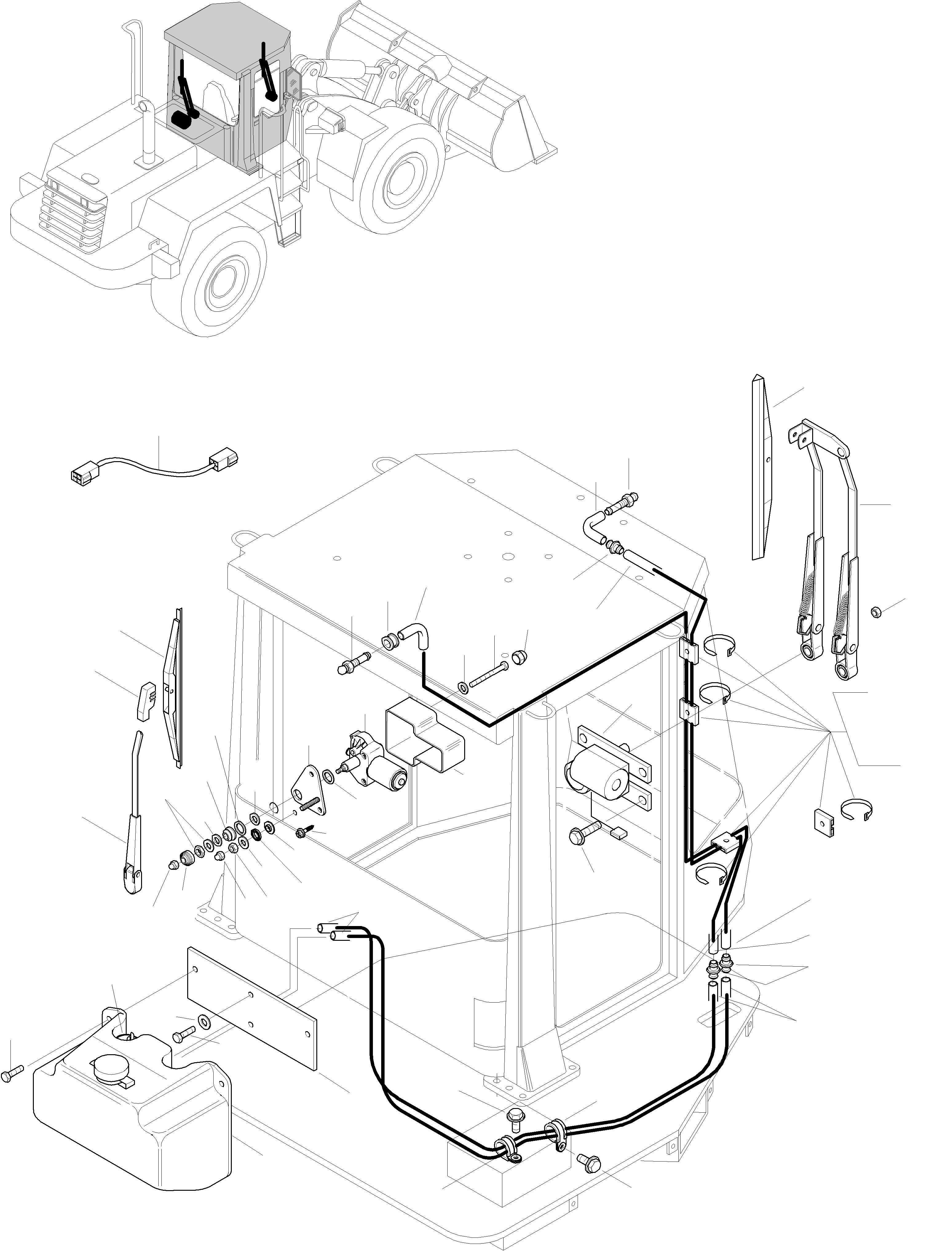 Wheel Loaders Komatsu / WA320-3 active S/N WA320H20561 - Up(wa320_3a) / WINDSHIELD-WIPER - WASHER SYSTEM(03-66 : K1055)