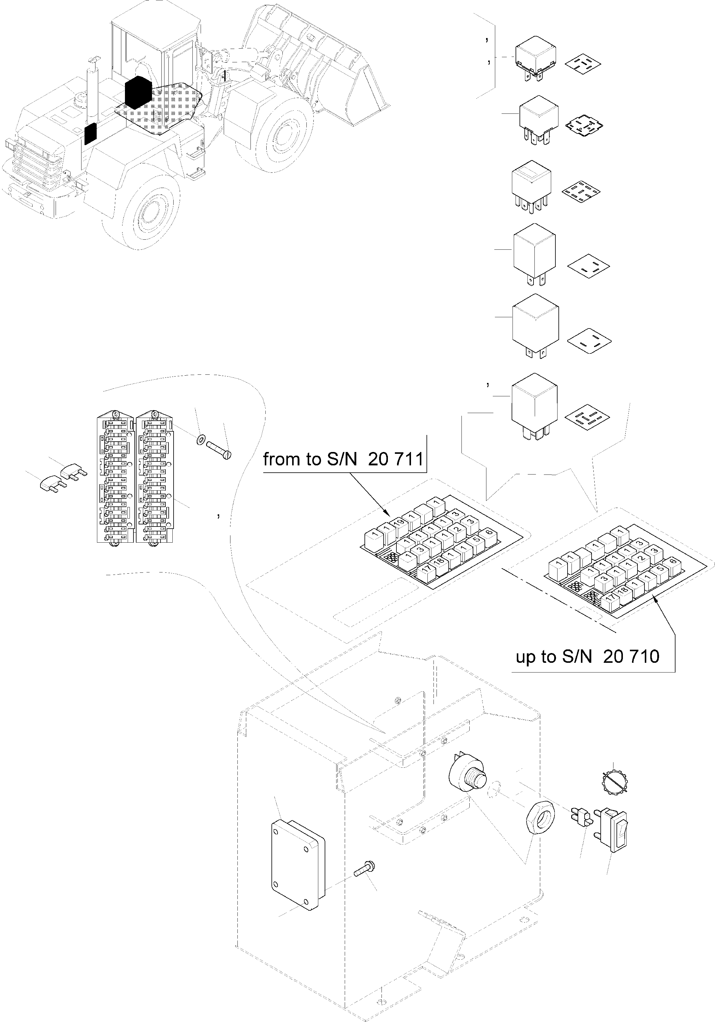 Wheel Loaders Komatsu / WA320-3 active S/N WA320H20561 - Up(wa320_3a) / ELECTRIC SYSTEM, RELAY(03-62 : GJ2K1238)