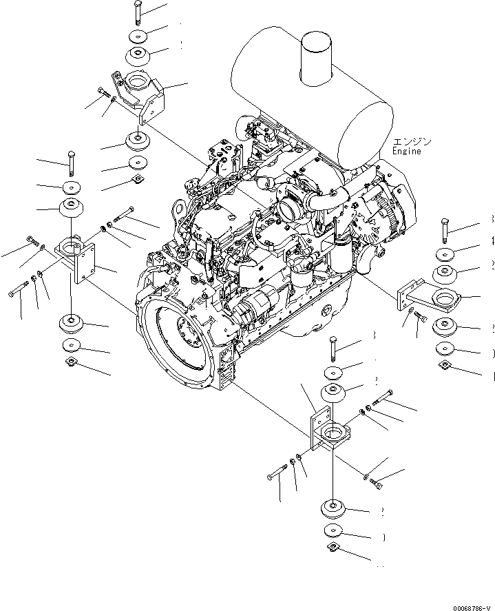Wheel Loaders Komatsu / WA320PZ-6 S/N 70001-70451(wa320p1c) / ENGINE MOUNT(#70001-)(030010 : B0100-01A0)