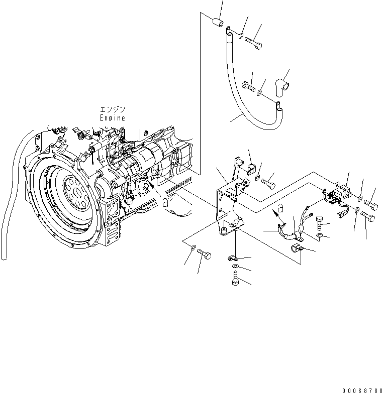 Wheel Loaders Komatsu / WA320PZ-6 S/N 70001-70451(wa320p1c) / ENGINE HARNESS (STARTER HARNESS)(#70001-)(030030 : B0110-02A0)