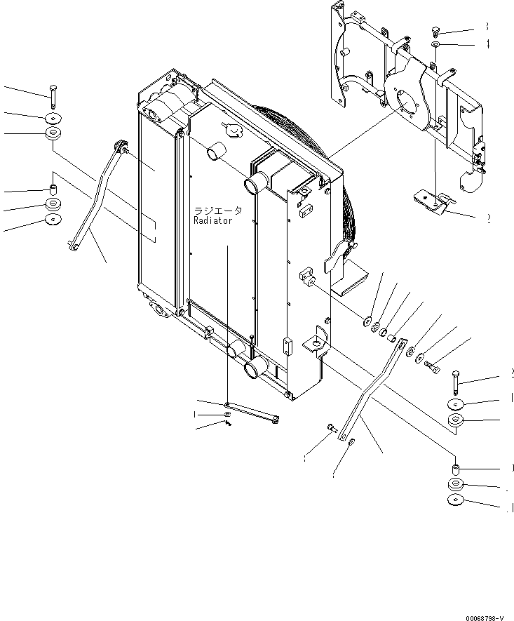 Wheel Loaders Komatsu / WA320PZ-6 S/N 70001-70451(wa320p1c) / RADIATOR (RADIATOR MOUNTING PARTS AND STRIKER)(#70001-)(060100 : C0110-06A0)