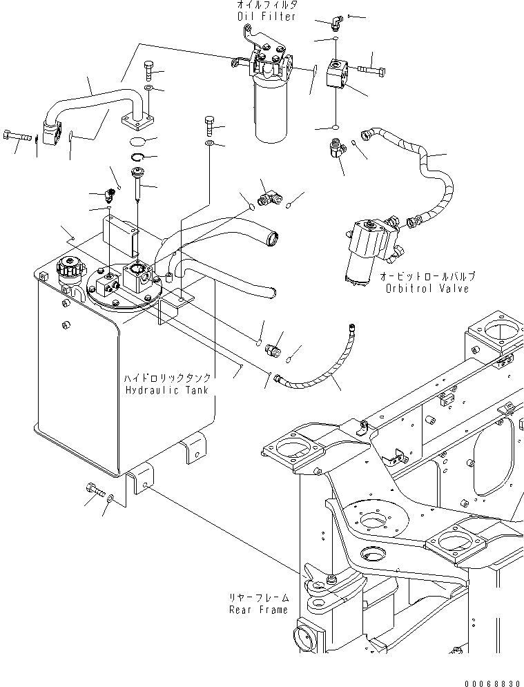Wheel Loaders Komatsu / WA320PZ-6 S/N 70001-70451(wa320p1c) / HYDRAULIC TANK (HYDRAULIC PIPING AND MOUNTING PARTS)(#70001-)(180020 : H0110-02A0)