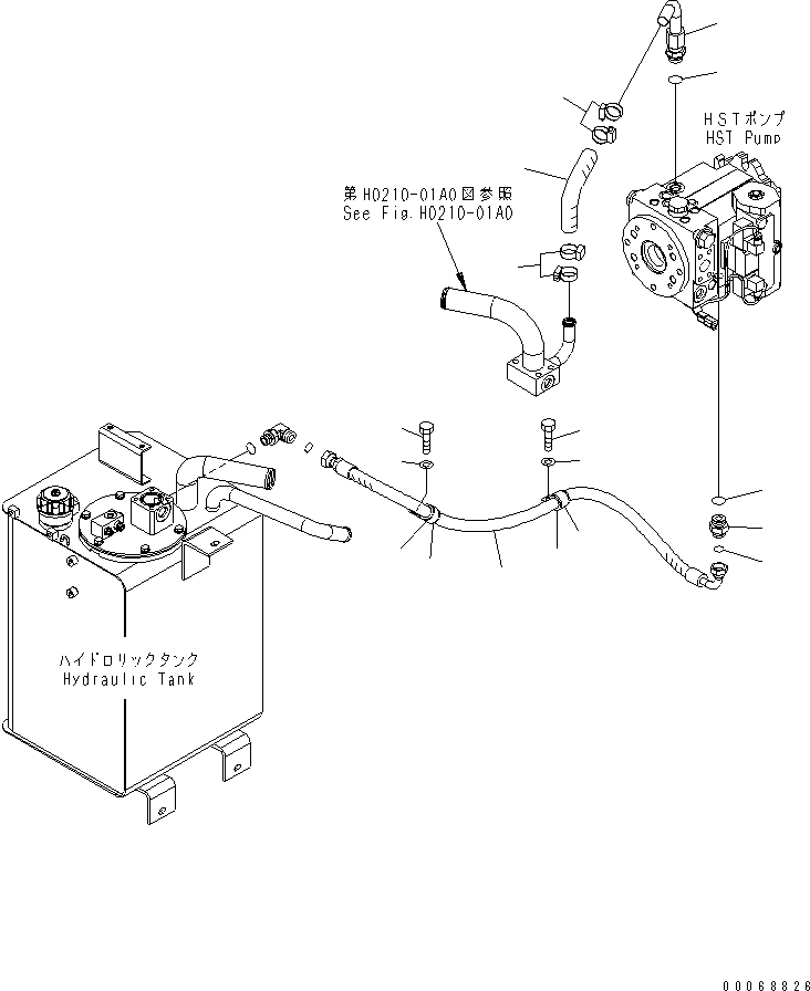 Wheel Loaders Komatsu / WA320PZ-6 S/N 70001-70451 (For EU)(wa320pzc) / HST OIL LINE (PUMP DRAIN LINE)(#70001-)(150120 : F2760-04A0)