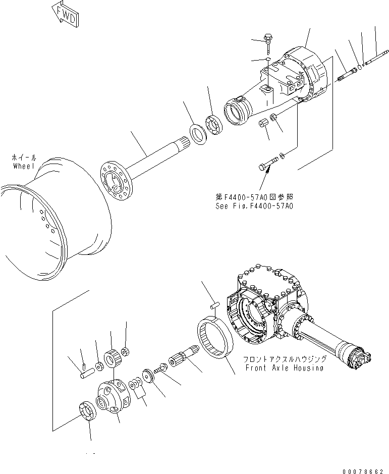 Wheel Loaders Komatsu / WA320PZ-6 S/N 70001-70451 (For EU)(wa320pzc) / FRONT AXLE (FINAL DRIVE AND HOUSING ? L.H.)(#70001-)(150160 : F4400-51A0)