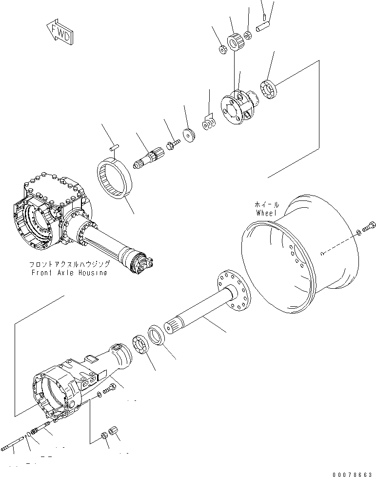 Wheel Loaders Komatsu / WA320PZ-6 S/N 70001-70451 (For EU)(wa320pzc) / FRONT AXLE (FINAL DRIVE AND HOUSING ? R.H.)(#70001-)(150170 : F4400-52A0)