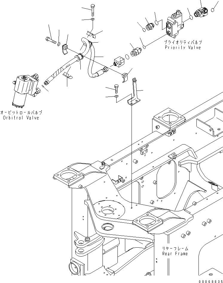 Wheel Loaders Komatsu / WA320PZ-6 S/N 70001-70451 (For EU)(wa320pzc) / STEERING VALVE (UNION AND PRIORITY VALVE LINE) (FOR EMERGENCY STEERING)(#70001-)(180130 : H0122-03A1)