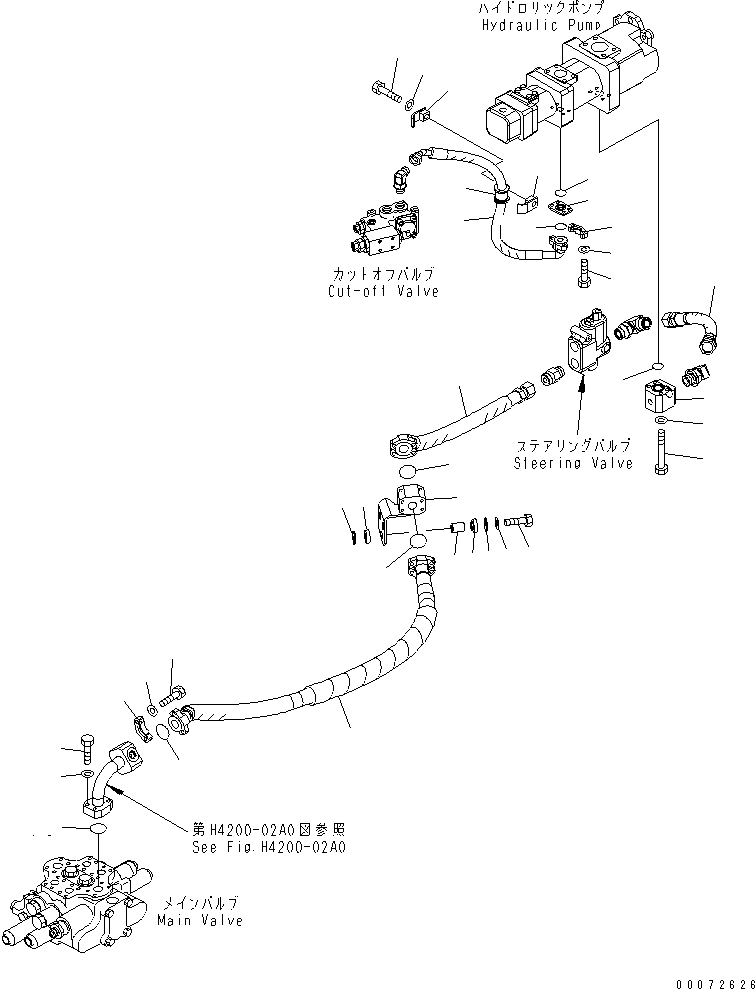 Wheel Loaders Komatsu / WA320PZ-6 S/N 70001-70451 (For EU)(wa320pzc) / HYDRAULIC PIPING (MAIN LINE) (1/2) (FOR EMERGENCY STEERING)(#70001-)(180170 : H4200-01A0)