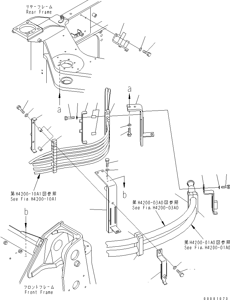 Wheel Loaders Komatsu / WA320PZ-6 S/N 70001-70451 (For EU)(wa320pzc) / HYDRAULIC PIPING (PIPING MOUNT) (WITH FALL DOWN PREVENTION VALVE)(#70001-)(180260 : H4200-04A5)