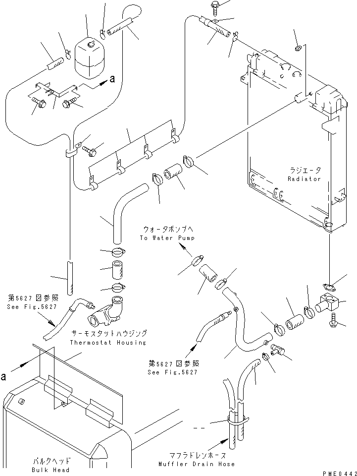 Wheel Loaders Komatsu / WA380-3 S/N 50001-52999 (Overseas Version)(wa380-0c) / RADIATOR PIPING (WITH AIR CONDITIONER)(#50001-)(030040 : 1251)