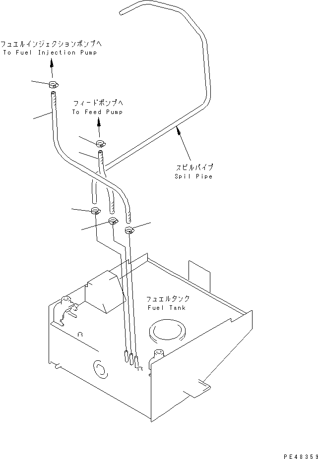 Wheel Loaders Komatsu / WA380-3 S/N 50001-52999 (Overseas Version)(wa380-0c) / FUEL PIPING(#50001-)(030070 : 1351)