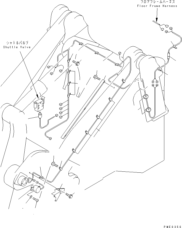 Wheel Loaders Komatsu / WA380-3 S/N 50001-52999 (Overseas Version)(wa380-0c) / ELECTRICAL SYSTEM (BUCKET AUTO LEVELING SYSTEM LINE) (1/3)       (FRONT FRAME LINE)(#50001-)(030150 : 1485)