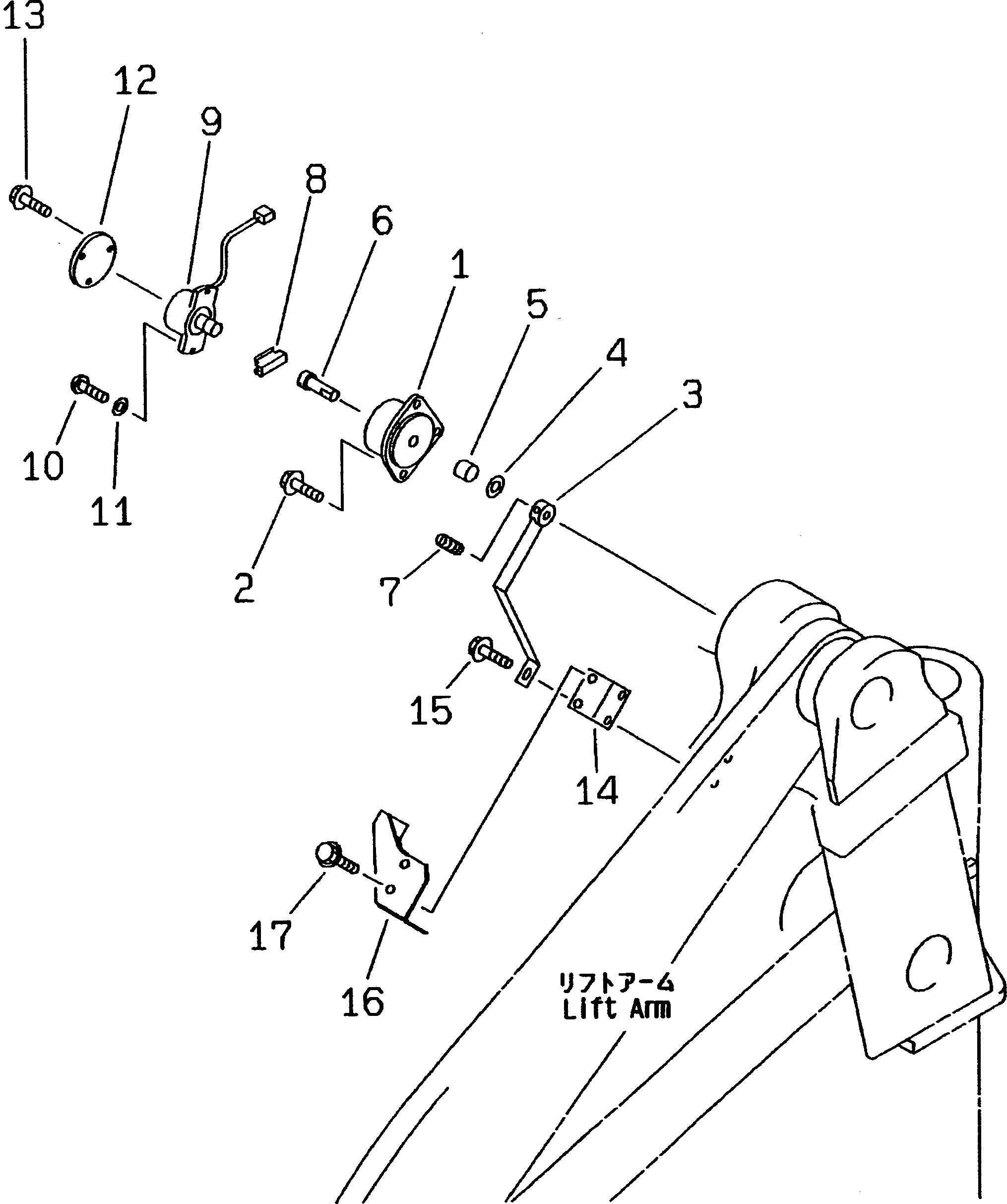 Wheel Loaders Komatsu / WA380-3 S/N 50001-52999 (Overseas Version)(wa380-0c) / ELECTRICAL SYSTEM (REMOTE BUCKET POSITIONER SYSTEM LINE) (3/3)   (POTENTIOMETER MOUNTING PARTS)(#50001-)(030200 : 1497)