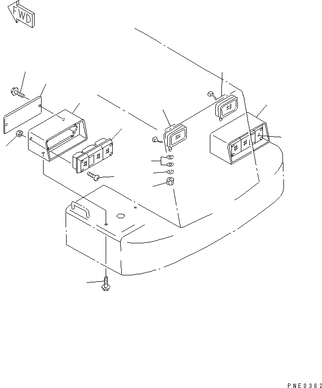 Wheel Loaders Komatsu / WA380-3 S/N 50001-52999 (Overseas Version)(wa380-0c) / ELECTRICAL SYSTEM (REAR LAMP)(#50001-)(030270 : 1561)