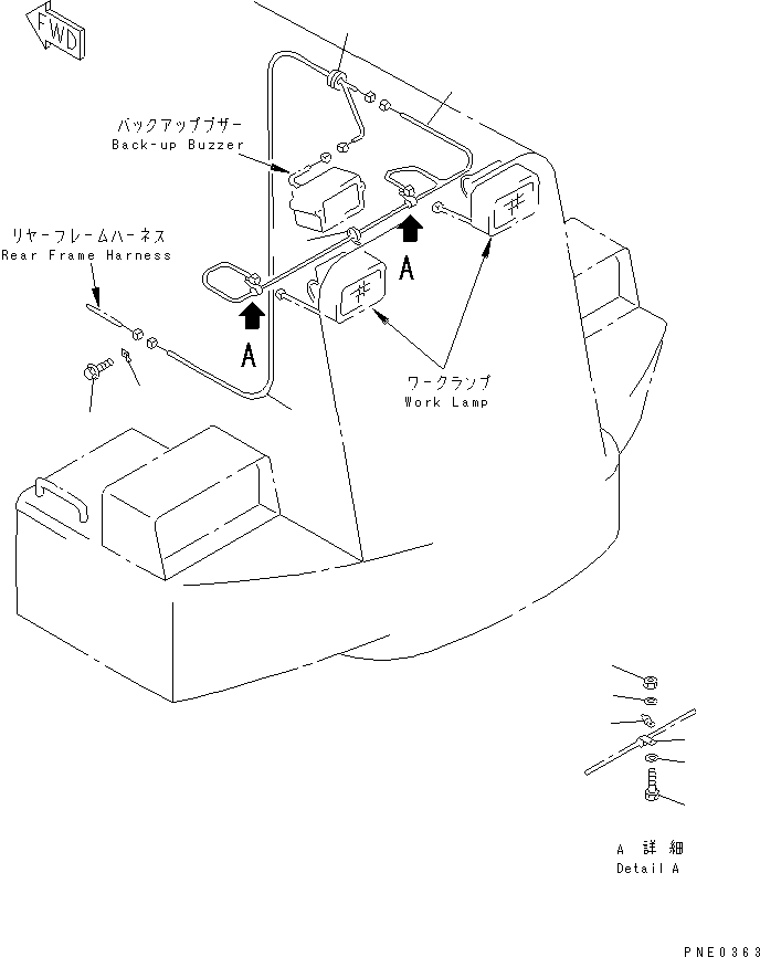 Wheel Loaders Komatsu / WA380-3 S/N 50001-52999 (Overseas Version)(wa380-0c) / ELECTRICAL SYSTEM (REAR GUARD LINE)(#50001-)(030280 : 1571)