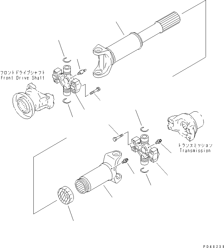 Wheel Loaders Komatsu / WA380-3 S/N 50001-52999 (Overseas Version)(wa380-0c) / DRIVE SHAFT (CENTER)(#50001-)(090020 : 3011)