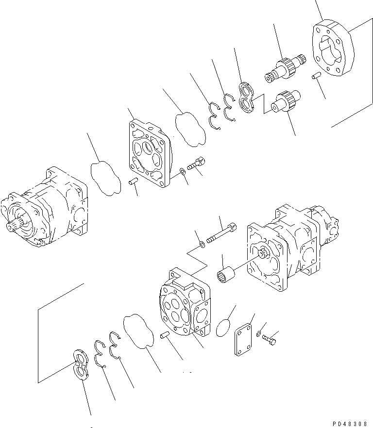 Wheel Loaders Komatsu / WA380-3 S/N 50001-52999 (Overseas Version)(wa380-0c) / HYDRAULIC PUMP (2/4) (STEERING VALVE PUMP)(#50001-)(180020 : 6002)