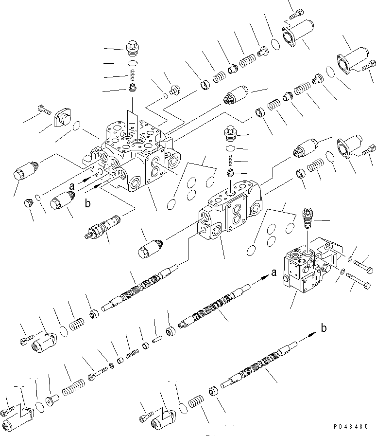 Wheel Loaders Komatsu / WA380-3 S/N 50001-52999 (Overseas Version)(wa380-0c) / 3-SPOOL CONTROL VALVE (1/4)(#50001-)(180090 : 6211)