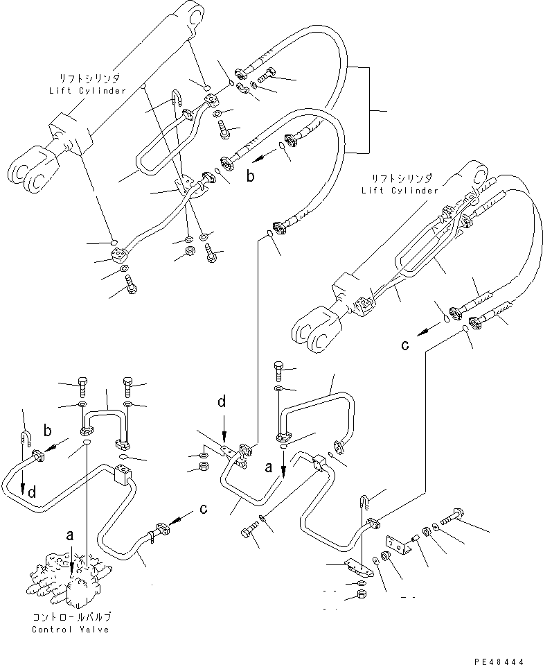 Wheel Loaders Komatsu / WA380-3 S/N 50001-52999 (Overseas Version)(wa380-0c) / HYDRAULIC PIPING (LIFT CYLINDER LINE) (FOR E.C.S.S.)(#50001-)(180250 : 6432)