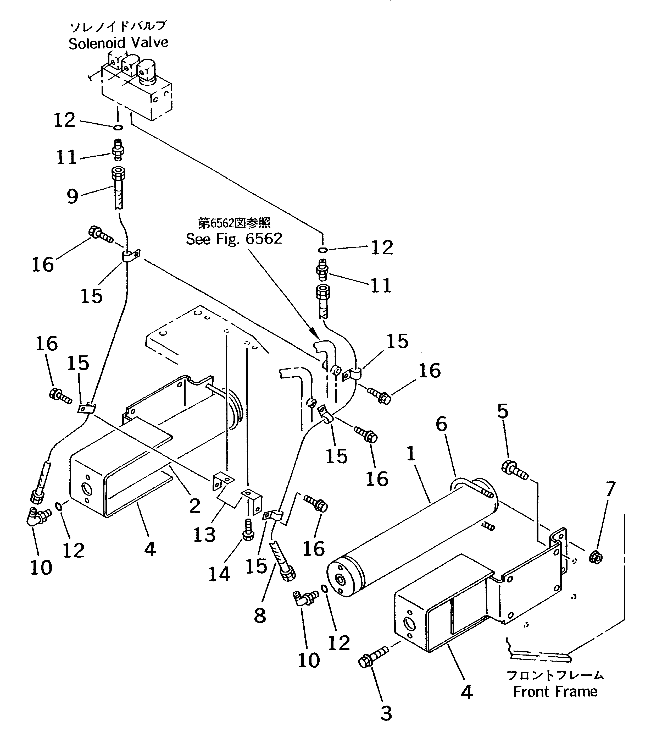 Wheel Loaders Komatsu / WA380-3 S/N 50001-52999 (Overseas Version)(wa380-0c) / HYDRAULIC PIPING (E.C.S.S. LINE) (1/2)(#50001-)(180350 : 6561)
