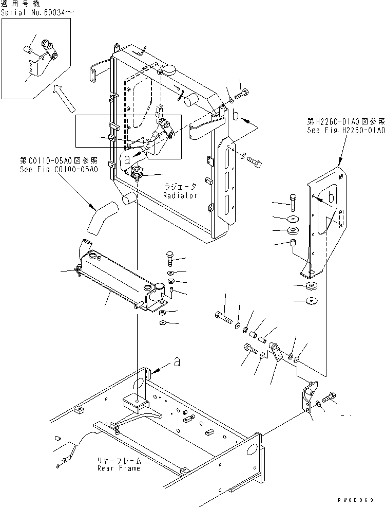 Wheel Loaders Komatsu / WA380-5-TN S/N 60001-UP(wa380-1r) / RADIATOR (TORQUE CONVERTER COOLER)(060030 : C0110-03A0)
